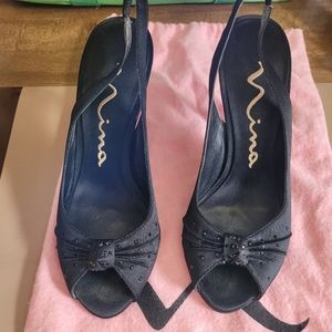 Nina Black Heels Size 5